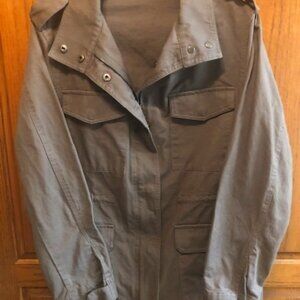 Brown Love tree cinch waist field jacket